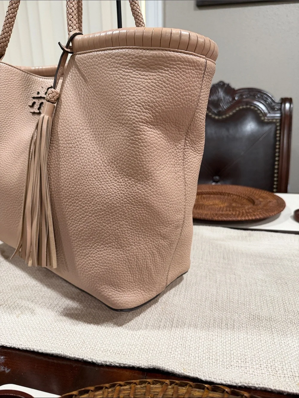 Tory Burch Large Taylor Pebbled Leather Tote Shoulder Bag